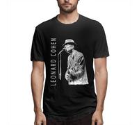 Leonard Cohen Design Mens T Shirts Short Sleeves Crew Tees Summer Casual Tops Manches Courtes(X-Large)