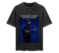 Leonard Cohen Live in London Men's T-Shirt Unisex Black Men Tees M