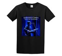 Leonard Cohen Live in London Unisex 100% Cotton Short-Sleeve T-Shirts Black L