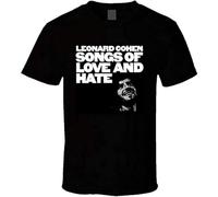 Leonard Cohen Songs of Love and Hate Album Mens T-Shirt Black Tees Unisex Shirt XL