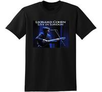 Leonard Cohen T Shirt Live in London Vinyl CD Cover Black L