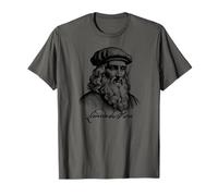 Léonard de Vinci avec imprimé Noir Signature T-Shirt