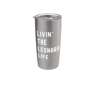 Leonard vivant la vie de Leonard Nom Amusant Gobelet isotherme en acier inoxydable double paroi