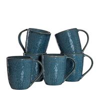 Leonardo 018548 Matera Lot de 6 tasses à café en céramique passant au lave-vaisselle et au micro-ondes Bleu 430 ml