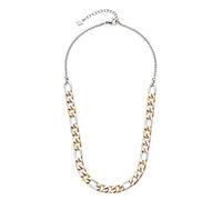 Leonardo 022068 Collier tricolore en acier inoxydable avec maillons en or rose et argent, 45 cm, Acier inoxydable, Pas de gemme