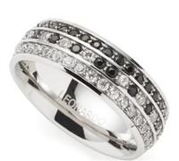 Leonardo 024319 Atura Bague pour femme Noir/blanc, Acier inoxydable, Zircone cubique 1
