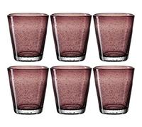 Leonardo 034761 Burano Lot de 6 verres à eau fabriqués à la main Passe au lave-vaisselle Violet 330 ml