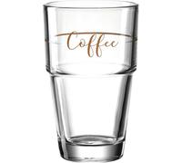 LEONARDO 043468 Solo Tasse à latte macchiato avec motif Coffee, verre, 410 ml, transparent
