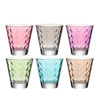 Leonardo 047284 Optic Lot de 6 verres à boire en verre, 8,5 x 8,5 x 9 cm Assortis