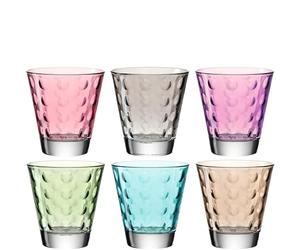 Leonardo 047284 Optic Lot de 6 verres à boire en verre, 8,5 x 8,5 x 9 cm Assortis