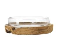 LEONARDO 084415 Bol décoratif Transparent, Bois Bois, Verre Transparent