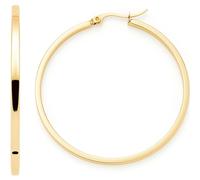 Leonardo Jewels Creole Marli 023576 Paire de boucles d'oreilles créoles en acier inoxydable Doré 5 cm de diamètre Fermoir à charnière Cadeau Bijoux, Eine Grösse, Acier inoxydable, Pas de gemme