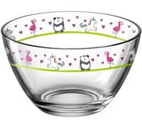 Leonardo Bambini 017888 Lot de 6 bols en verre, pour enfant, avec motifs d’animaux, passent au lave-vaisselle, multicolore, 400 ml