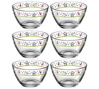 Leonardo Bambini 017888 Lot de 6 bols en verre, pour enfant, avec motifs d’animaux, passent au lave-vaisselle, multicolore, 400 ml