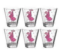 Leonardo Bambini 017904 Lot de 6 gobelets en verre, pour enfant, motif animal, passe au lave-vaisselle, 215 ml
