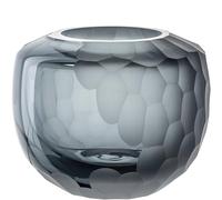 Leonardo Bellagio 036444 Vase de Table, en Verre de qualité supérieure, avec Structure extérieure, Fait Main, Anthracite, Hauteur 10 cm, diamètre 11 cm