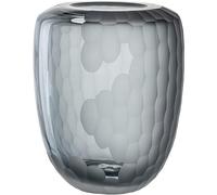 Leonardo Bellagio 036448 Vase à Fleurs, en Verre de qualité supérieure, avec Structure extérieure, Fait Main, Anthracite, Hauteur 23 cm, diamètre 17 cm