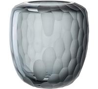 Leonardo Bellagio 036450 Vase sphérique, en Verre de qualité supérieure, avec Structure extérieure, Fait Main, Anthracite, Hauteur 19 cm, diamètre 16,5 cm