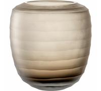 LEONARDO Bellagio Vase à fleurs - Vase coloré en verre de haute qualité avec relief extérieur - Travail manuel - Hauteur 19 cm, Diamètre 17 cm - Beige, 036451