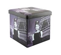 Leonardo Boîte de Rangement Pliable en Plastique Motif Audrey Noir/Blanc