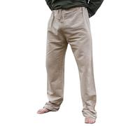 Leonardo Carbone® Asmund Pantalon en lin pour homme - Pantalon d'été léger pour homme, tenue de festival, viking, vêtements médiévaux, LARP, cosplay, loisirs - 100 % lin, naturel, L