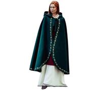 Leonardo Carbone® Cape médiévale en laine Ásidís avec broderie à la main - Vêtements médiévaux pour femme - Costume de Hobbit - Vêtements LARP - Viking - Cosplay pour femme - Halloween, carnaval -