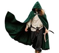Leonardo Carbone® Cape médiévale unisexe en laine avec boucle de loup Tjark - Vêtements médiévaux pour homme et femme - Cape pour homme - Costume de Hobbit - LARP - Viking - Cosplay - Halloween,