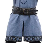 Leonardo Carbone® Ceinture viking large unisexe robuste - En cuir - Pour homme et femme - Pour carnaval, cosplay, passe-temps - 100 % cuir véritable, Noir , 140.0 cm