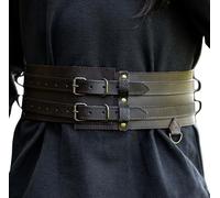 Leonardo Carbone® Ceinture viking large unisexe robuste Sif - Ceinture en cuir pour homme - Vêtement viking - Ceinture pour femme - Pour carnaval, cosplay, passe-temps - 100 % cuir véritable, marron