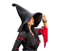 Leonardo Carbone® Chapeau de sorcière Glinda - Costume de sorcière, vêtement médiéval, costume d'Halloween pour femme, chapeau de sorcier, chapeau de magicien, vêtements LARP, carnaval, cosplay - 100