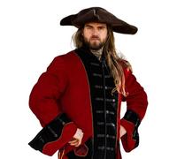 Leonardo Carbone® Chapeau en feutre de laine pour homme à trois pointes Hugo | Forme triangulaire | Bord large | Carnaval, Halloween, cosplay, LARP, chapeau, tricorne, médiéval | 100 % laine marron