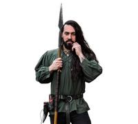 Leonardo Carbone® Chemise Médiévale Friedrich - Chemise Medievale Homme Manche Longue, Costume Medieval, Tenue et Vetements de Festival Homme, LARP, Renaissance, Cosplay Homme Vert M