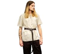 Leonardo Carbone® Erhart Chemise pour homme | Col à lacets pour la liberté de mouvement | Idéal pour les jeux de rôle, carnaval, cosplay, Halloween, médiéval, tunique, costume | 100 % coton, naturel,