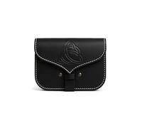 Leonardo Carbone Hulda Sac unisexe | Nœud celtique | Passants de ceinture | Carnaval, Halloween, cosplay, LARP, sac banane, sac médiéval, viking | 100 % cuir noir taille unique