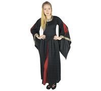 Leonardo Carbone® Ivette Robe pour femme | Manches trompettes | Fermeture éclair | Carnaval, Halloween, cosplay, LARP, Moyen-Âge, costume, robe de fête, robe de soirée | 100 % viscose, noir/rouge, XL