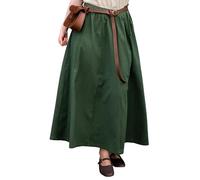 Leonardo Carbone® Jupe Constance pour femme - Cordon de serrage à la taille - Silhouette fluide - Carnaval, Halloween, cosplay, LARP, Moyen-Âge, costume, vêtement, festival - 100 % coton, vert, S-M