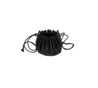 Leonardo Carbone Odo Sac unisexe en cuir de vachette robuste, fermeture à cordon de serrage, pour carnaval, Halloween, cosplay, jeux de rôle, médiéval, viking 100 % cuir véritable, Noir , Taille