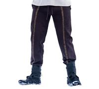 Leonardo Carbone® Pantalon Hermann - Pantalon d'été léger pour homme, tenue de festival, costume viking, vêtement médiéval, taille LARP, cosplay, pantalon de loisirs long, 100 % coton, marron foncé, M