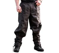 Leonardo Carbone® Pantalon Tiago avec lacets pour les jambes - Pantalon médiéval pour homme, pantalon viking, costume pour homme, tenue de festival, LARP, cosplay, pantalon de loisirs long, 100 %