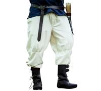 Leonardo Carbone® Pantalon viking avec lacets Magnus - Pantalons pour homme, vêtement médiéval, pantalon viking, costume, tenue de festival, LARP, cosplay, pantalon de loisirs - 100% coton, naturel
