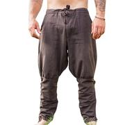 Leonardo Carbone® Pantalon Viking Magnus avec lacets pour les jambes - Pantalon médiéval - Pantalon viking - Costume - Tenue de festival - Pour jeux de rôle, cosplay, loisirs - 100 % coton, marron,