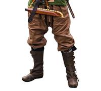 Leonardo Carbone® Pantalon Viking Wodan en lin pour homme - Pantalon d'été léger pour homme, tenue de festival, viking, vêtement médiéval, LARP, cosplay, loisirs - 100 % lin, marron, XL