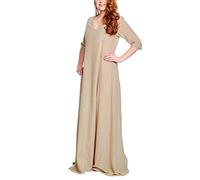 Leonardo Carbone Robe médiévale pour femme Silja Manches Courtes en Coton Beige, beige, XL