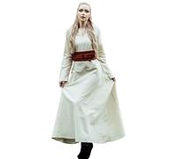 Leonardo Carbone® Robe Valdis pour femme | Col en V | Ourlet fluide | Carnaval, Halloween, cosplay, LARP, médiéval, viking, costume, historique | 100 % coton, naturel, L