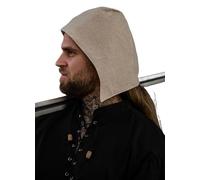 Leonardo Carbone® Roger Cagoule pour homme, style médiéval, protection contre le vent, carnaval, Halloween, cosplay, LARP, chapeau, accessoire, 100 % coton