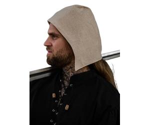Leonardo Carbone® Roger Cagoule pour homme, style médiéval, protection contre le vent, carnaval, Halloween, cosplay, LARP, chapeau, accessoire, 100 % coton