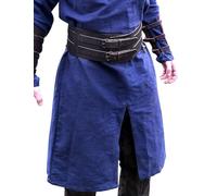 Leonardo Carbone® Solveig Ceinture large unisexe en cuir pour homme, vêtement viking pour homme, femme, pour carnaval, cosplay, costume de Hobbit - 100 % cuir véritable, marron foncé, 140.0 cm