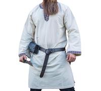 Leonardo Carbone® Tunique avec bordure Halvor - Vêtement médiéval pour homme, chemise médiévale, chemises de loisirs à manches longues, costume de carnaval, tunique viking, vêtement LARP - 100% coton