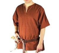 Leonardo Carbone Tunique Viking à Manches Courtes Olaf Rouge Brique XXL