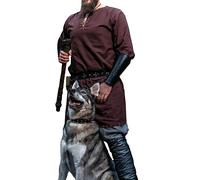 Leonardo Carbone Tunique Viking avec Broderie Erwin Marron foncé XXXL